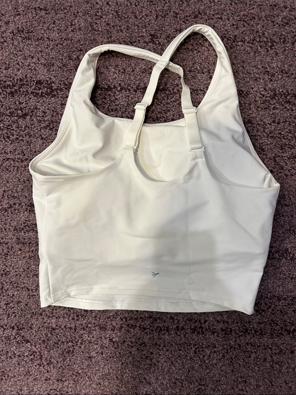 White Racerback Crop Tank Top - Picture 2 of 3